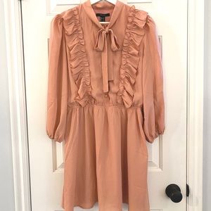 FOREVER21 Blush pink peach ruffle pussy bow dress
